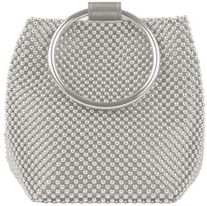 Purse, silver, beaded, petite